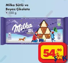 MİLKA SÜTLÜ VE BEYAZ ÇİKOLATA 100 G fiyat ve kampanya bilgisi